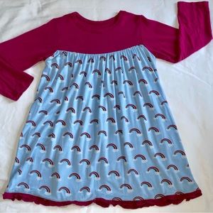 Size 3t Kickee Berry Rainbow Swing Dress